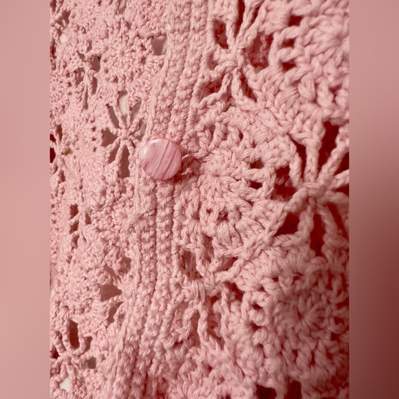 Beautiful Handmade Knit Crochet Cardigan Top - Picture 4 of 6